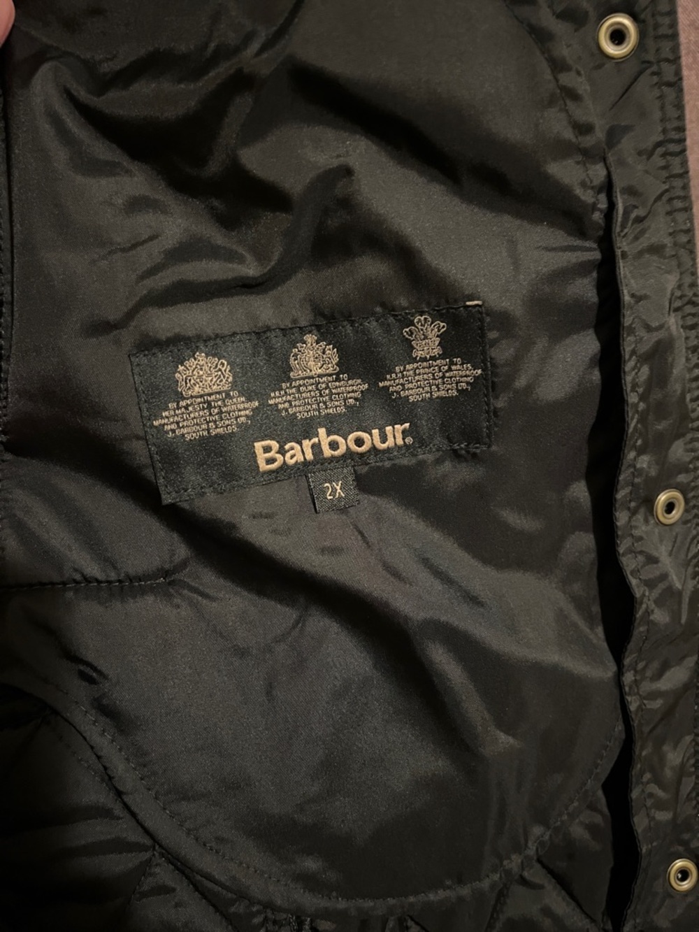Barbour Black Quilted Snap-Front Jacket NWOT - Picture 5 of 8